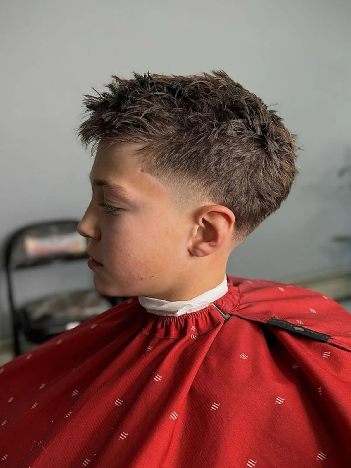 Kids spiky textured crop with a low taper fade
